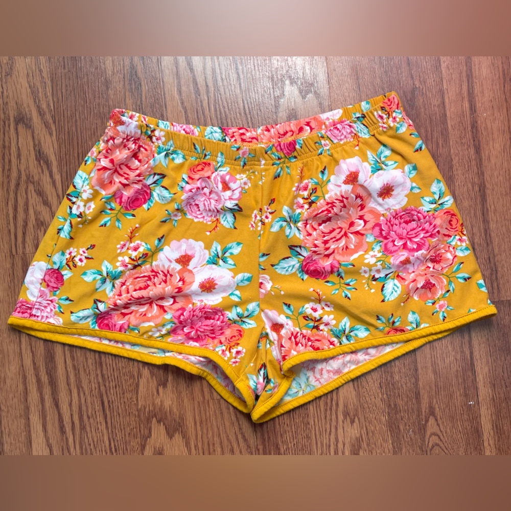 Bobbie Brooks Floral Yellow Shorts
